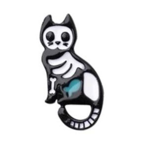Cat Muerto Pin Enamel Day of the Dead Halloween